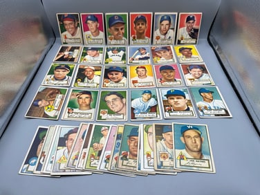1952 Topps Baseball Lot of 40 - No Duplicates - Cards appear to be in lower to mid-grade condition