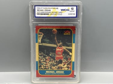 1996-97 Fleer Polychrome Michael Jordan 10th Anniversary Reprint Slabbed By WCG Grading