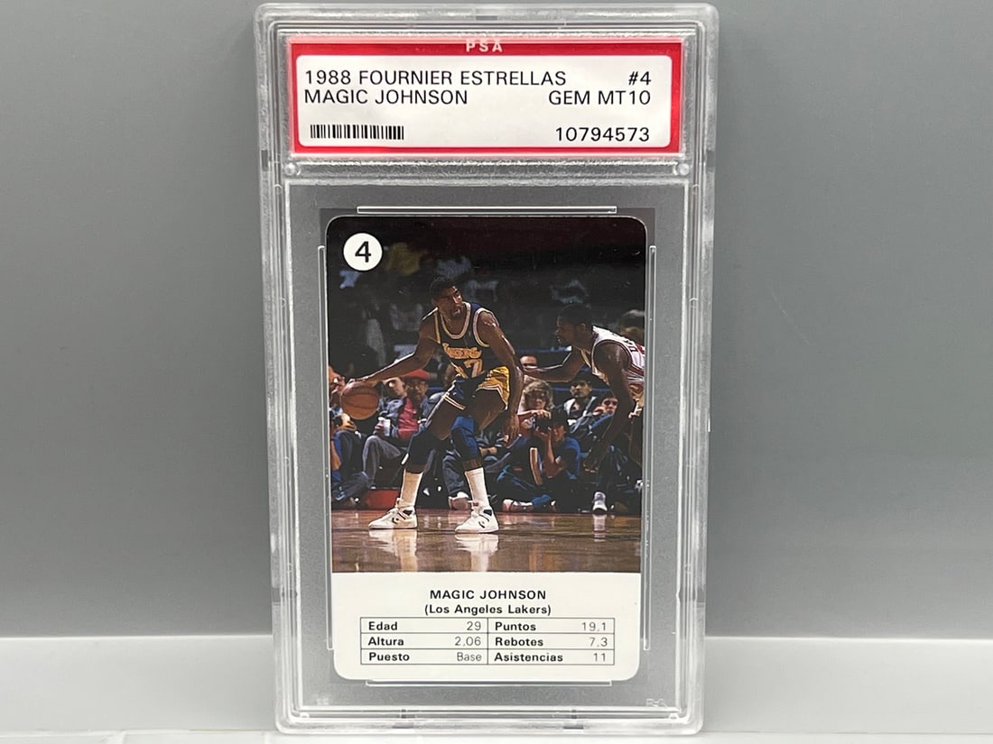 1988 Fournier Estrellas Magic Johnson #4 PSA Gem Mint 10 (1 of 2)