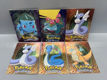 Lot of (6) 1999 Topps Pokemon Movie Animation Edition Foil Cards - Varying Conditions