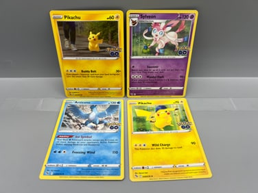 Lot of (4) 2022 Pokemon Go Holo Cards - Varying Conditions