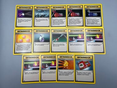 Lot of (14) 1999 Pokemon Spanish Base Set Trainer Cards - Varying Conditions