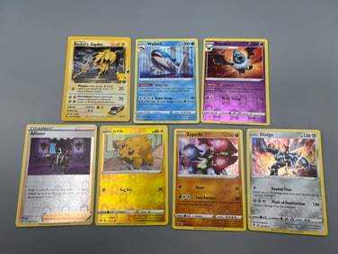 Lot of (7) Pokemon Holo & Reverse Holo Trading Cards - Varying Conditions
