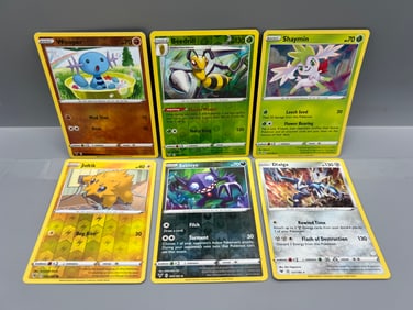 Lot of (6) Pokemon Holo & Reverse Holo Trading Cards - Varying Conditions