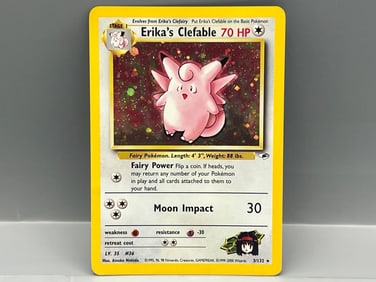 2000 Pokemon Gym Heroes Erika's Clefable Holo #3/132