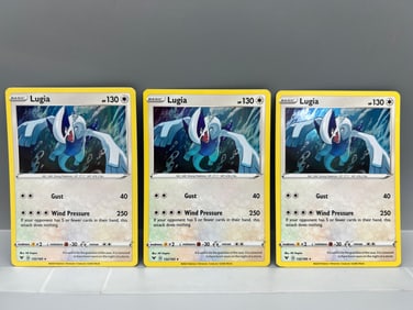 Lot of (3) 2020 Pokemon SWSH Vivid Voltage Lugia Holo Cards #132/185