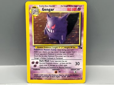 1999 Pokemon Fossil Gengar Holo #5/62