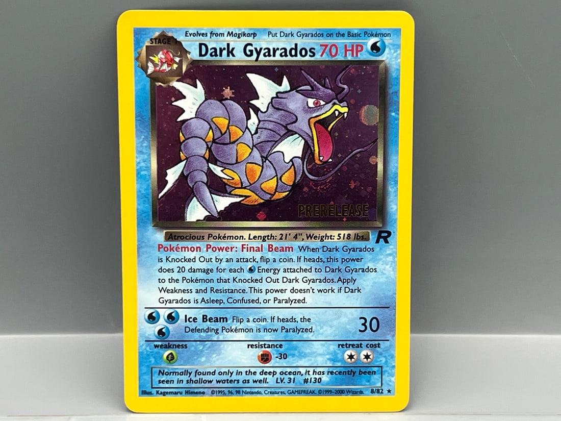 2000 Pokemon Rocket Dark Gyarados Holo Prerelease #8/82 (1 of 2)