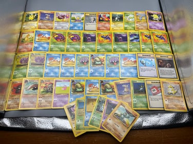 Lot of (45+) Vintage Pokemon Cards From Various Early Sets - Most Cards Show Moderate To Heavy Play