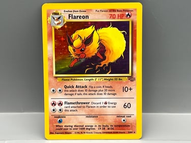 1999 Pokemon Jungle Flareon Holo #3/64