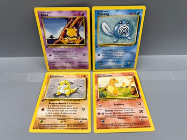 Lot of (4) 1999 Pokemon 1st Edition Trading Cards - Varying Conditions