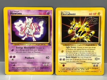 1999 Pokemon Movie Mewtwo Promo #3 & Electabuzz Promo #2