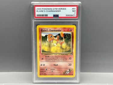 2000 Pokemon Gym Heroes Blaine's Charmander #61/132 PSA NM 7