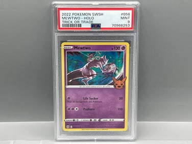 2022 Pokemon SWSH Trick Or Trade Mewtwo Holo #056 PSA Mint 9