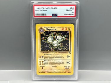 1999 Pokemon Fossil Magneton #26/62 PSA NM-MT 8