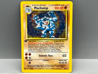 1999 Pokemon Base Set 1st Edition Machamp Holo #8/102