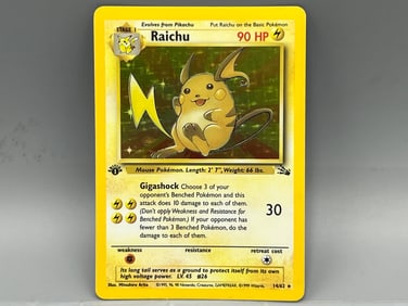 1999 Pokemon Fossil Raichu 1st Edition Holo #14/62
