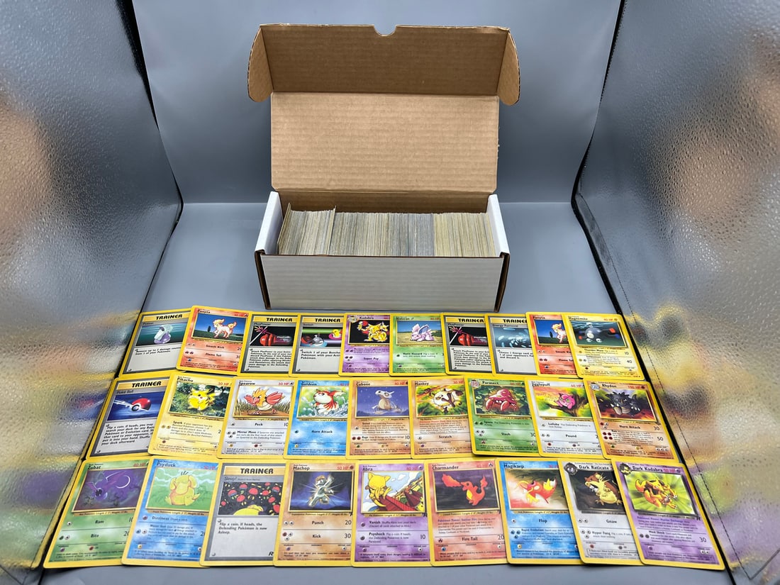 Box of Early Pokemon Cards - Base Set, Fossil, Jungle, Rocket, Base Set 2 & More - Most Show (1 of 9)