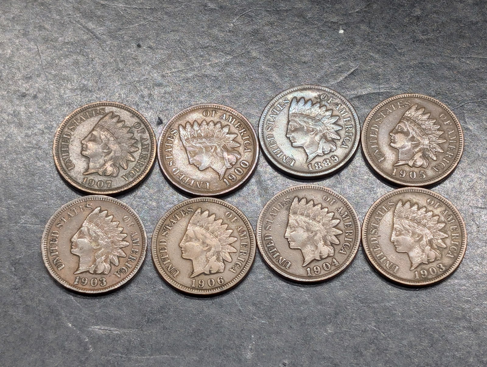 Lot of 8 Various Dated High Grade Indian Head Cents (1 of 4)