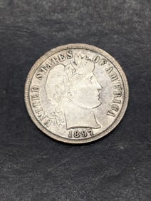 **XF** 1897 Barber Silver Dime