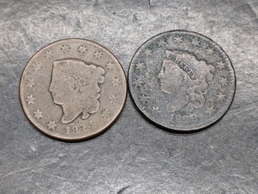 1824 and 1829 Coronet Large Cents