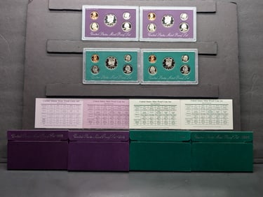 1992-S, 1993-S, 1994-S & 1995-S U.S. Mint Proof Sets in OGP