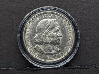 1892 Columbian Exposition Silver Half Dollar in Capsule