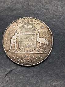 1943-S Australia 1 Silver Florin