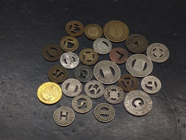 25 different transportation tokens.!