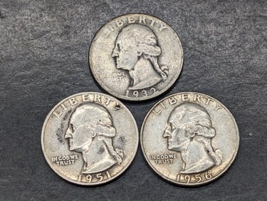 1932, 1951-D, 1956 Silver Quarters