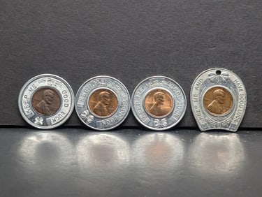 4 Political Encased Cents: 59-D John Leali, 64 John Duncan, 70-D Don Sherman, and 75-D Lyons.