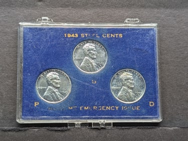 1943 P,D,S Steel Lincoln Cents