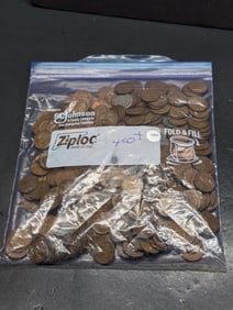 400 plus unsearched Lincoln Wheat Cents. Count verified by weight.