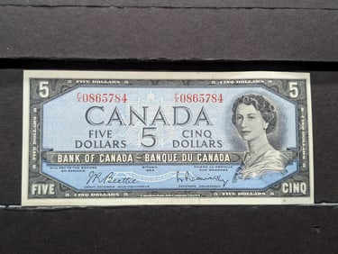 1954 Canada $5. Almost New.