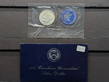 1971-S Uncirculated Eisenhower  Silver Dollar in Blue Pack    40% Silver