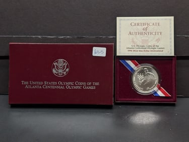 1996-D Atlanta Olympic UNC Silver Dollar in OGP