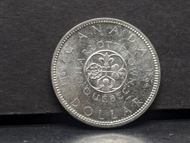 1964 Canada 80% silver $1. Choice BU.