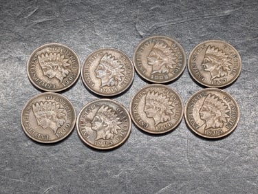 Lot of 8 Various Dated High Grade Indian Head Cents