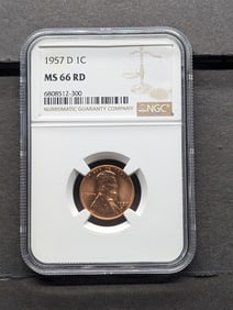 1957-D Lincoln Wheat Cent - NGC MS66 RD