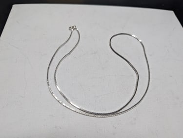 26 inch box link sterling chain. Great shape.