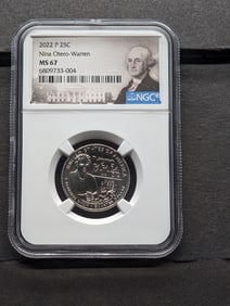 2022-P Nina Otero-Warren Quarter - NGC MS67