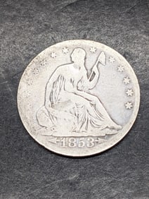 **VG/FINE** 1853 w/ Arrows & Rays Seated Liberty Half Dollar