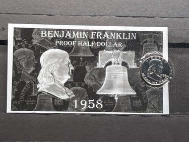 1958 PROOF Benjamin Franklin Silver Half Dollar