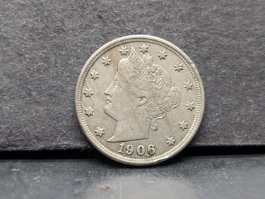 1906 V Nickel. XF with lots of meat!