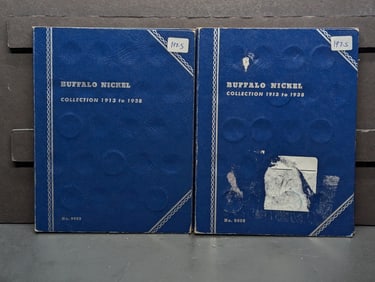 Two Partial Buffalo Nickels Albums    48 Coins Total