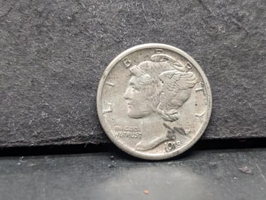 1918-S Mercury Dime. AU. Nice strike.