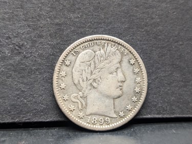 1899 Barber Quarter. Full Liberty VF.