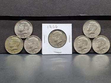(7) 40% Silver Kennedy Half Dollars