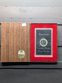 1974-S Eisenhower Proof Silver Dollar in Brown Box  40% Silver