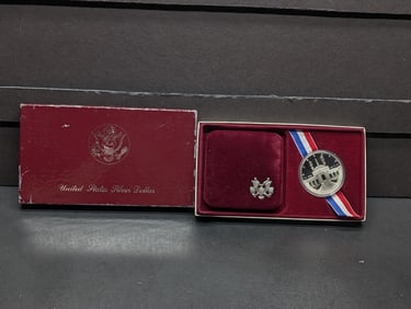 1984-S PROOF Olympic Coliseum Commem Silver Dollar in OGP